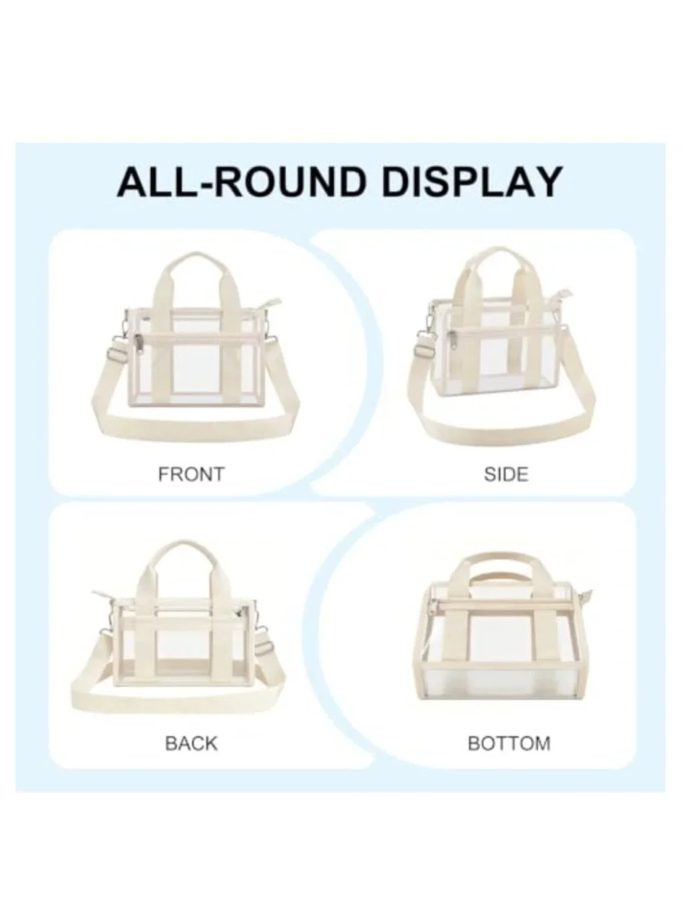 Clear PVC Stadium Approved Satchel Bag for Concerts Events